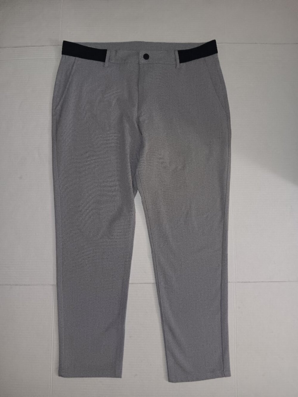 ZARA MEN'S CASUAL SLIM-FIT BLACK DETAIL WAISTBAND PANTS